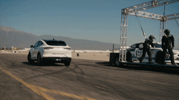 Mustang Mach-E v. Pit Crew GIF